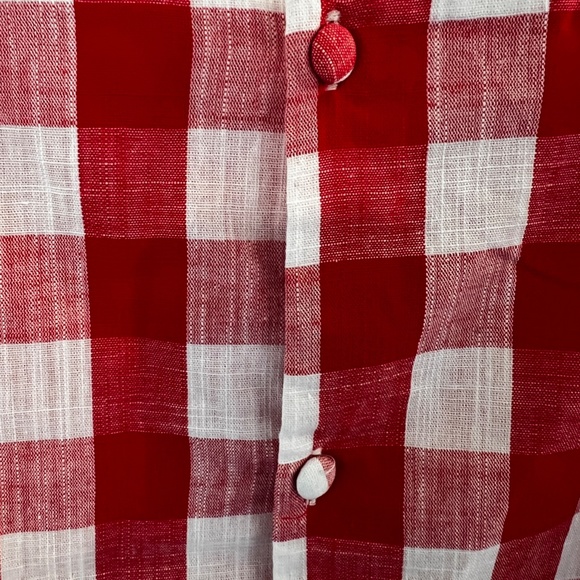 *NWT* ALTAR'D STATE Red & White Checkered Sleeveless Top w/Buttons - Picture 10 of 11